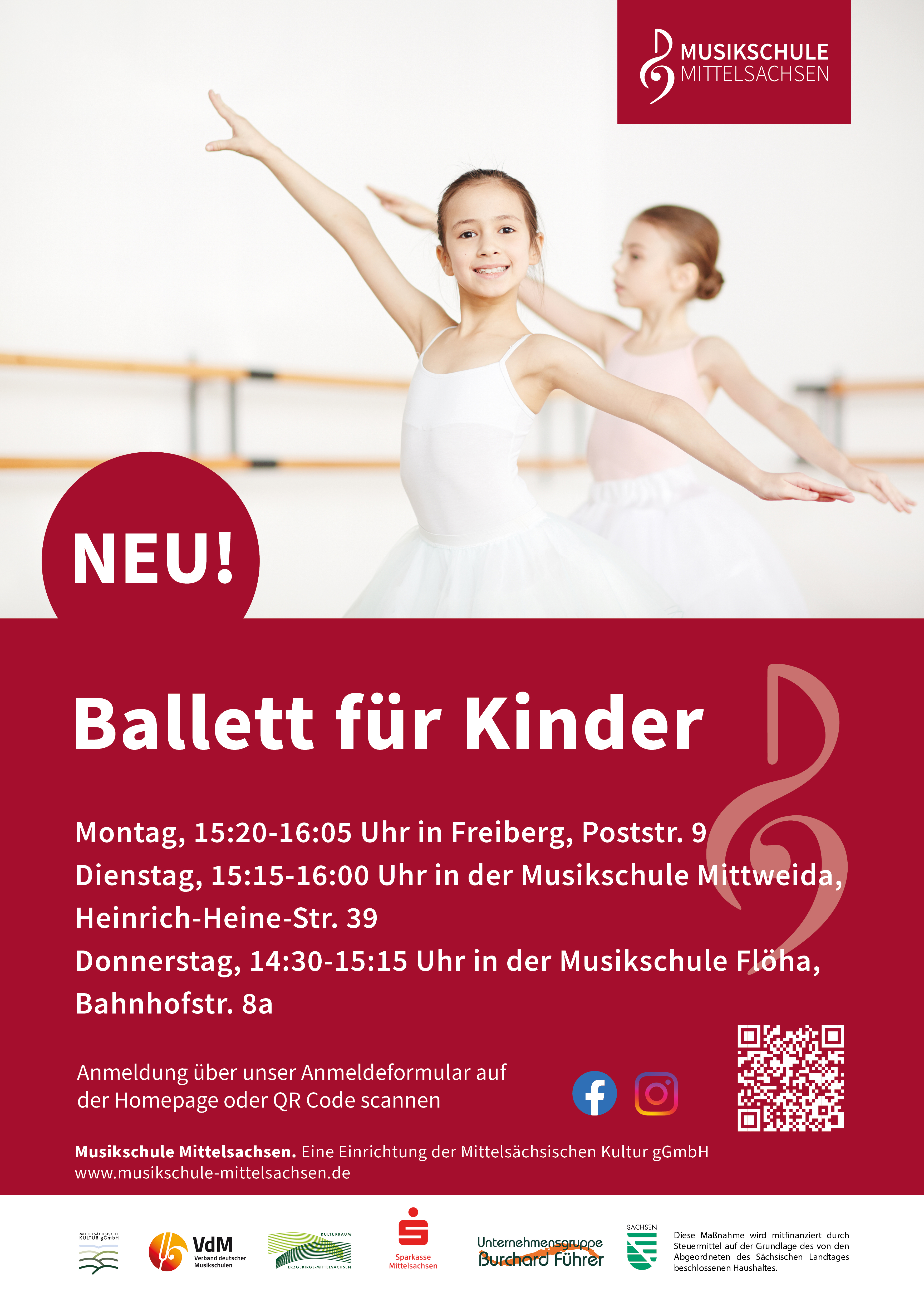 Plakat Ballettunterricht
