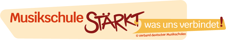 Farbiges Logo für die Initiative - Musikschule STÄRKT was uns verbindet! Eine Initiative vom Verband deutscher Musikschulen