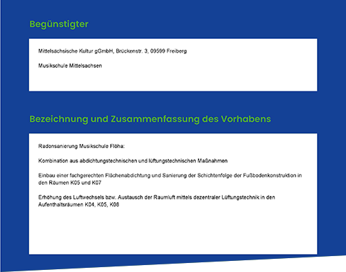 Radonsanierung Musikschule